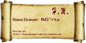 Haselbauer Márta névjegykártya